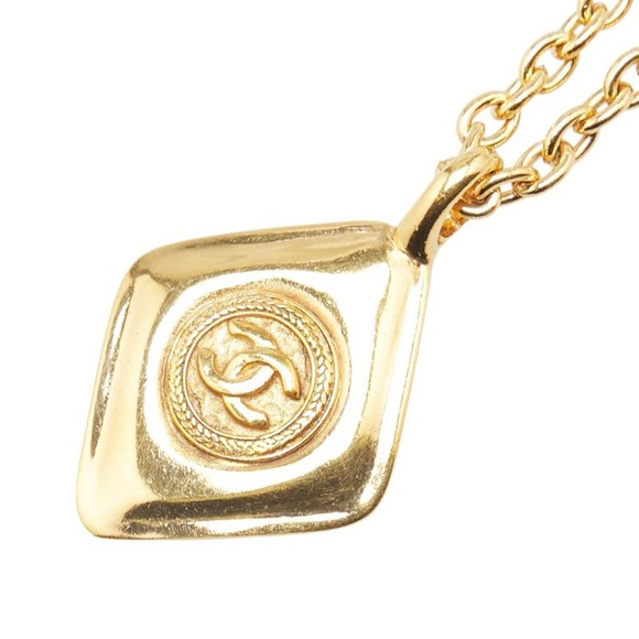 CHANEL Gold Diamond Coco Mark Necklace - Picture 1 of 7